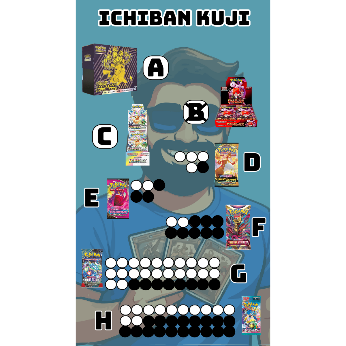 Pokemon Ichiban Kuji Ema Collector (SOLO IN LIVE) I CERCHI NERI CORRISPONDONO A PREMI GIA RISCATTATI