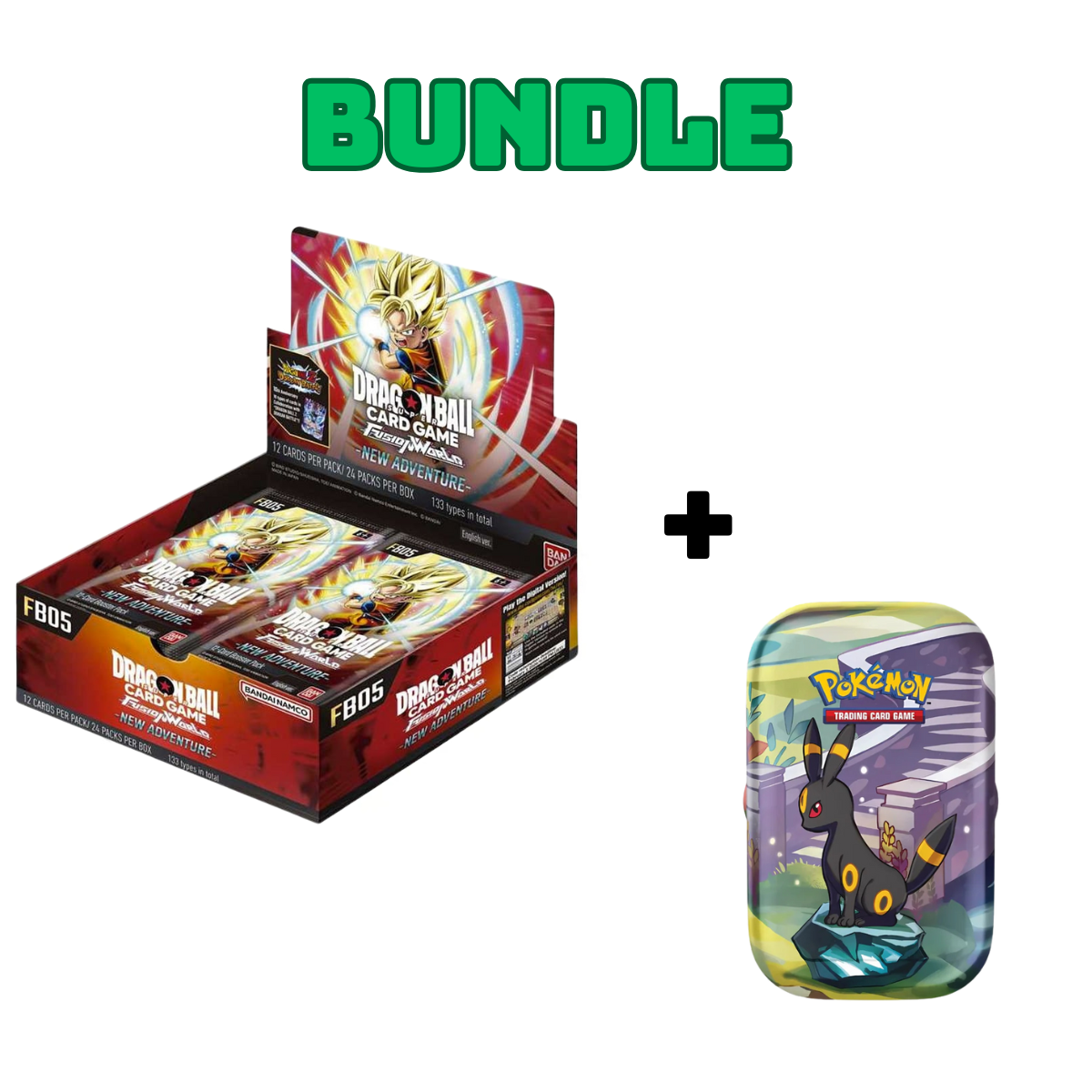 Bundle Dragon Ball FB05 Box + Pokemon Evoluzioni Prismatiche Mini Tin