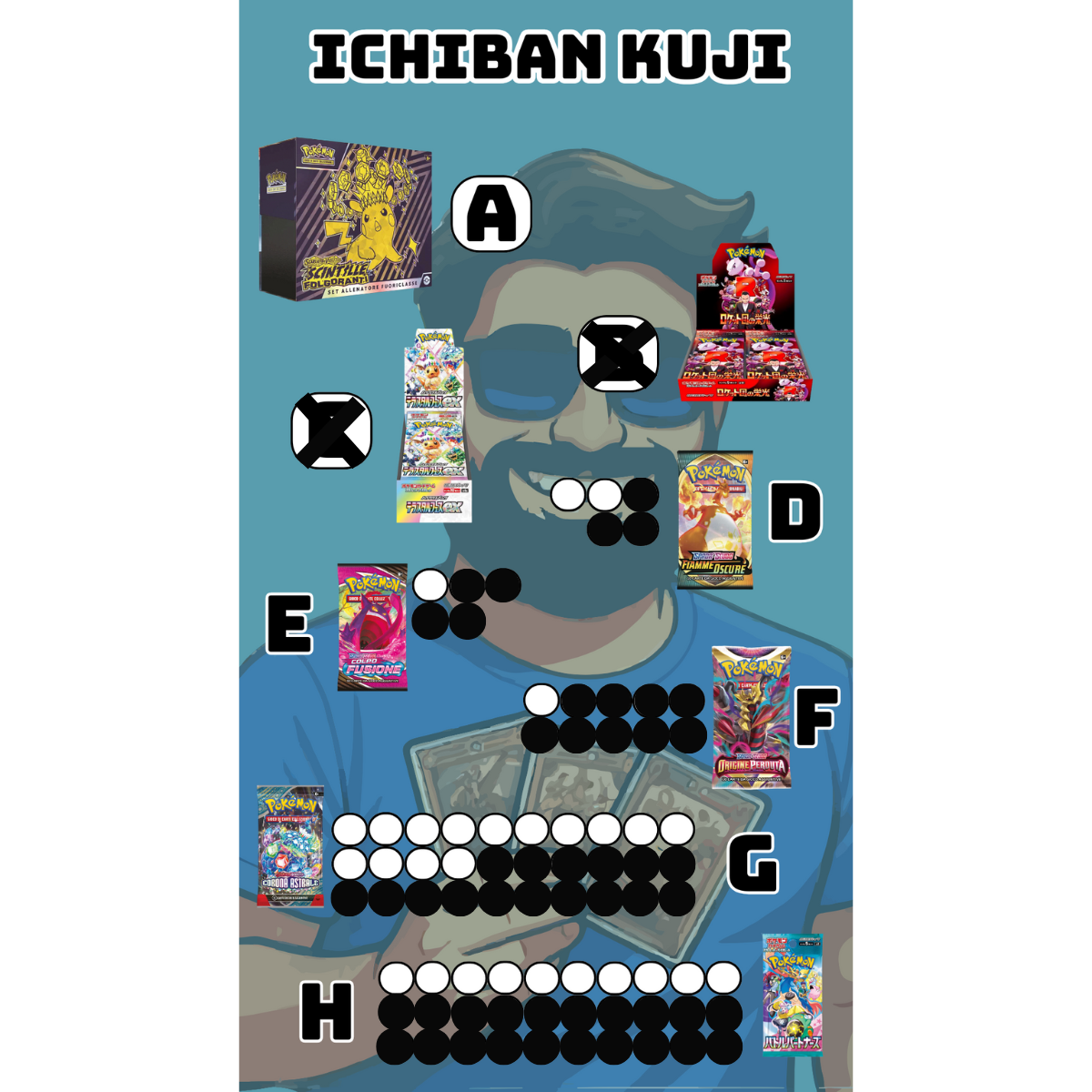 Pokemon Ichiban Kuji Ema Collector (SOLO IN LIVE) I CERCHI NERI CORRISPONDONO A PREMI GIA RISCATTATI