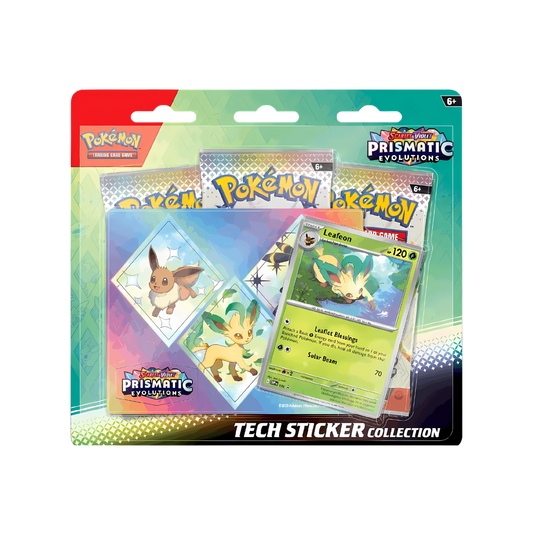Pokemon Blister 3 Buste Sticker Leafeon Evoluzioni Prismatiche (IT)